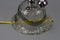 Italienische Glockenförmige Hängelampe aus Eisglas und Chrom 13
