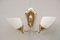 Brass and Glass Two-Arm Sconce, 1950s 1