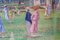 Country Celebration, Mid 20th Century, Impressionist Oil Piece of Manor House, 1950, Image 3