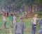 Country Celebration, Mid 20th Century, Impressionist Oil Piece of Manor House, 1950 4