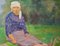 Pintura al óleo de mujer polaca, impresionista Mid-Century de Helena Krajewska, años 50, Imagen 3