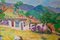 Paesaggio di un villaggio di montagna, fine XX secolo, olio di Olwen Tarrant, anni '80, Immagine 6