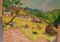Paesaggio di un villaggio di montagna, fine XX secolo, olio di Olwen Tarrant, anni '80, Immagine 1