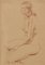 Bodegón figurativo de dama desnuda de A. Bradbury, lápiz, 1957, Imagen 1