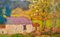 Paesaggio di campagna, fine XX secolo, olio impressionista di Michael Quirke, anni '80, Immagine 3