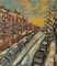 Winters Evening Hampstead, Late 20th-Century, Impressionist Acrylic by Quirke, 1995 1