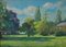 Summer Park, Impressionist Oil, Anthony Rickards, 1970 1