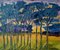 Evening Shadows, Post Impressionist Trees at Sunset Acrylic by Diane Hart, 2003, Image 1