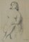Pencil Sketch of Girl Posing, Early 20th-Century, Bruno Beran, 1930s 1