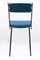 Mid-Century Stuhl aus blauem Kunstleder mit Holzgestell von RB Rossana, 1950er 7