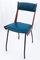 Mid-Century Stuhl aus blauem Kunstleder mit Holzgestell von RB Rossana, 1950er 1