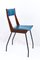 Mid-Century Stuhl aus blauem Kunstleder mit Holzgestell von RB Rossana, 1950er 3