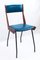 Mid-Century Stuhl aus blauem Kunstleder mit Holzgestell von RB Rossana, 1950er 2
