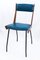 Mid-Century Stuhl aus blauem Kunstleder mit Holzgestell von RB Rossana, 1950er 6