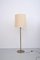 Brass Floor Lamp with Large Lampshade 1