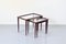 Italian Mahogany Nesting Tables with Glass Tops by Ico Parisi, 1960s, Set of 3, Image 12