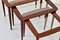 Italian Mahogany Nesting Tables with Glass Tops by Ico Parisi, 1960s, Set of 3 13