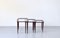 Italian Mahogany Nesting Tables with Glass Tops by Ico Parisi, 1960s, Set of 3 8