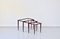 Italian Mahogany Nesting Tables with Glass Tops by Ico Parisi, 1960s, Set of 3 15