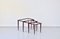 Italian Mahogany Nesting Tables with Glass Tops by Ico Parisi, 1960s, Set of 3, Image 15