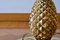 Table Basse Ananas Sculpturale Hollywood Regency en Laiton et Verre, 1970s 4