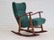 Restored Danish Rocking Chair in Wool & Beech, 1950s or 1960s 1