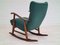 Restored Danish Rocking Chair in Wool & Beech, 1950s or 1960s 14