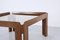 Mid-Century Italian Walnut and Smoked Glass Coffee Table by Tobia & Afra Scarpa, Image 4