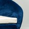 Circular Blue Velvet Lounge Chair, 1970s 6