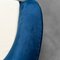 Circular Blue Velvet Lounge Chair, 1970s 4