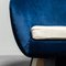 Circular Blue Velvet Lounge Chair, 1970s, Image 3