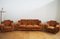Velvet Lounge Chair and Sofa Set, 1970s, Set of 3 1