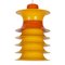 Lámpara colgante danesa vintage en naranja y amarillo, Imagen 1