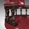 Vintage English Victorian Revival Captain's Chair in Leather, 1960s, Image 11