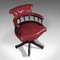 Englischer Vintage viktorianischer Revival Captain's Chair aus Leder, 1960er 6