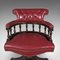 Englischer Vintage viktorianischer Revival Captain's Chair aus Leder, 1960er 8