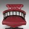 Vintage English Victorian Revival Captain's Chair in Leather, 1960s, Image 8