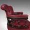 Vintage English Victorian Revival Captain's Chair in Leather, 1960s 10