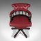 Englischer Vintage viktorianischer Revival Captain's Chair aus Leder, 1960er 7