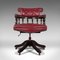 Englischer Vintage viktorianischer Revival Captain's Chair aus Leder, 1960er 2