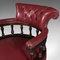 Vintage English Victorian Revival Captain's Chair in Leather, 1960s, Image 9