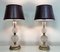 Vintage French Cut Glass and Brass Table Lamps, 1950s, Set of 2 2