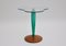 Clear Glass, Green Glass & Beech Clover Leaf Side Table, Italy, 1980s 1