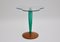 Clear Glass, Green Glass & Beech Clover Leaf Side Table, Italy, 1980s, Image 1