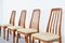 Mid-Century Scandinavian Teak and Wool Dining Chairs, 1960s, Set of 4, Image 4