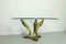 Brass Parrot Coffee Table in the Style of Willy Daro, Belgium, 1970s, Image 1