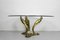 Brass Parrot Coffee Table in the Style of Willy Daro, Belgium, 1970s 2