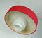 Mid-Century Modern Hanging Lamp in White Glass & Red Fabric, 1960s, Image 7