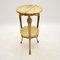 Antique French Style Brass & Onyx Side Table 1