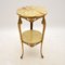 Antique French Style Brass & Onyx Side Table 2